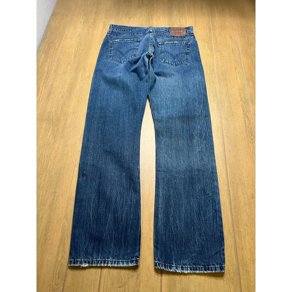 Vintage Levis 514 Slim‎ Straight 33x32 Blue Jeans Denim Fade Y2K boho Western